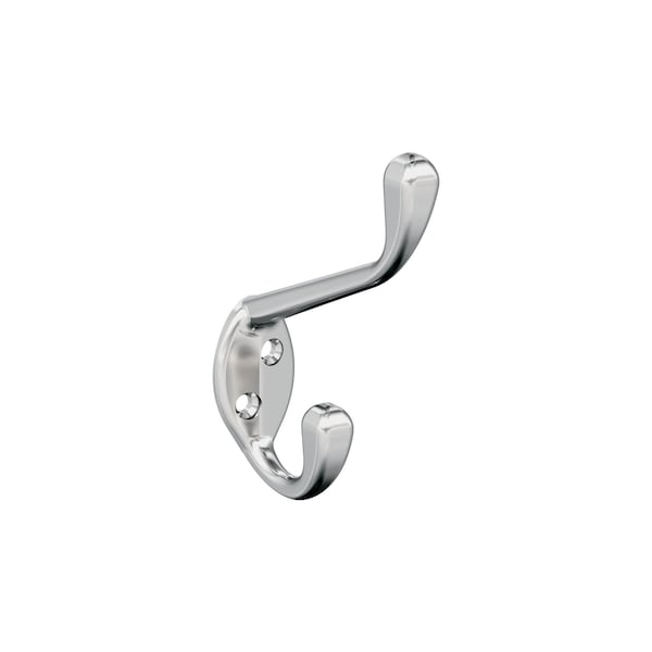 Amerock Noble Traditional Double Prong Polished Chrome Wall Hook H5545126 - main